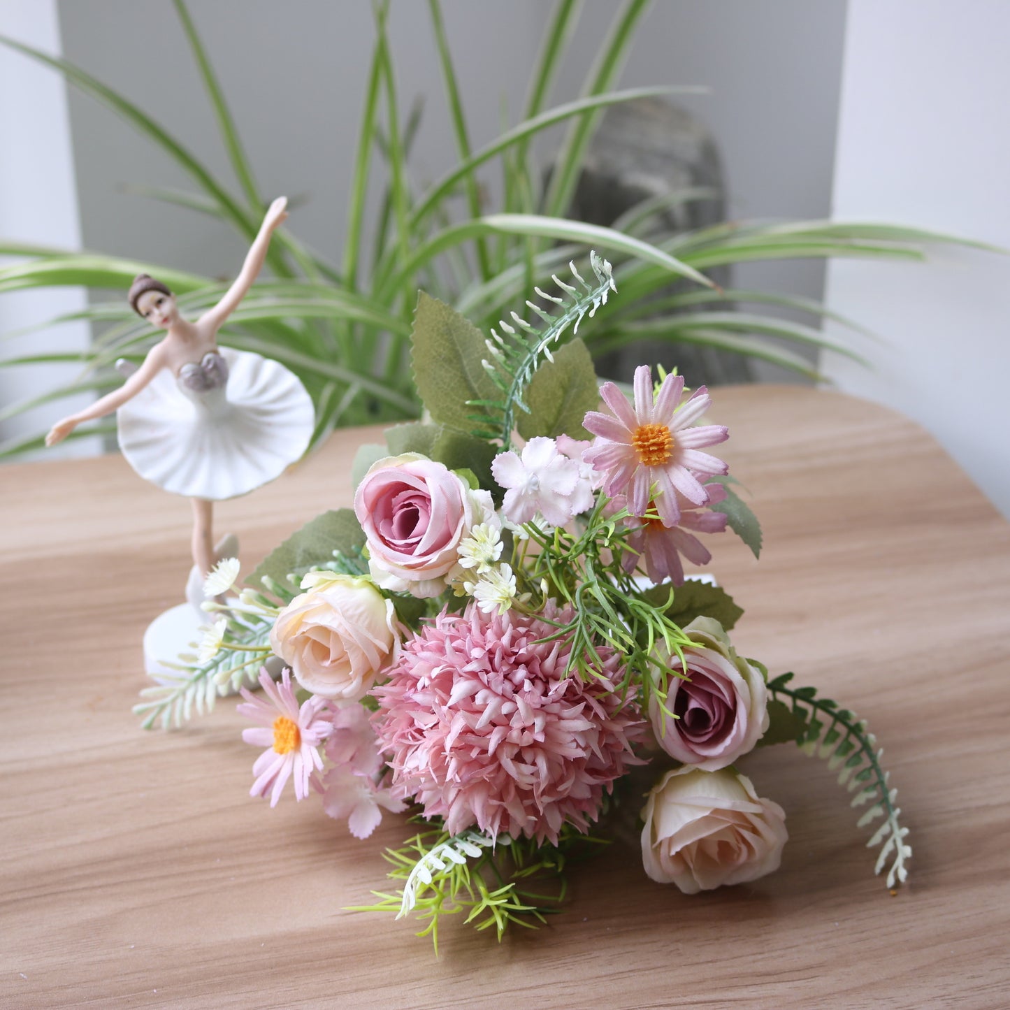 Charming Wildflower Headband with Scallion Ball Roses and Daisies - Perfect for Rustic Wedding Decor, Home Accents, & Photography Props