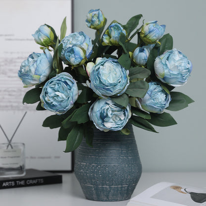 Realistic Peony and  Peony Dual-Head Faux Flowers – Perfect for European-Style Home Décor, Hotel Decorations, and Wedding Props