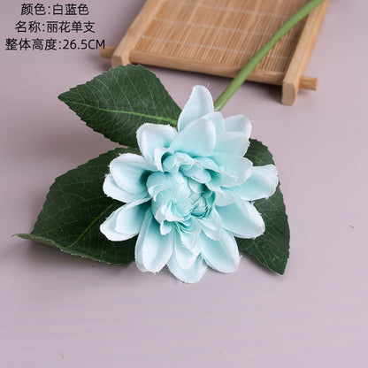 Elegant Faux Rose Single Stem Flower for Home Décor - Perfect Floral Handheld Bouquet for Your Walls - PJ1002