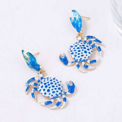 Charming Summer Beach-Inspired Colorful Crab Alloy Earrings – Fun, Trendy, and Perfect for Every Casual Look!