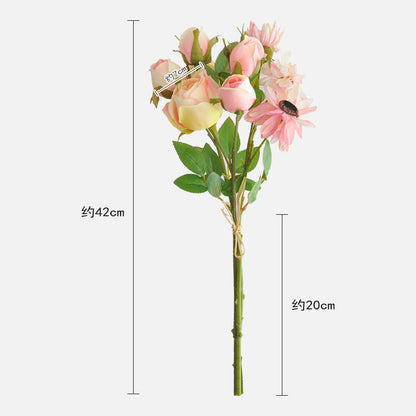 Lifelike Artificial Rose Bouquet for Home Décor - Stunning Fake Flower Arrangement for Living Room, Wedding Celebrations, and Elegant Wedding Aisle Displays