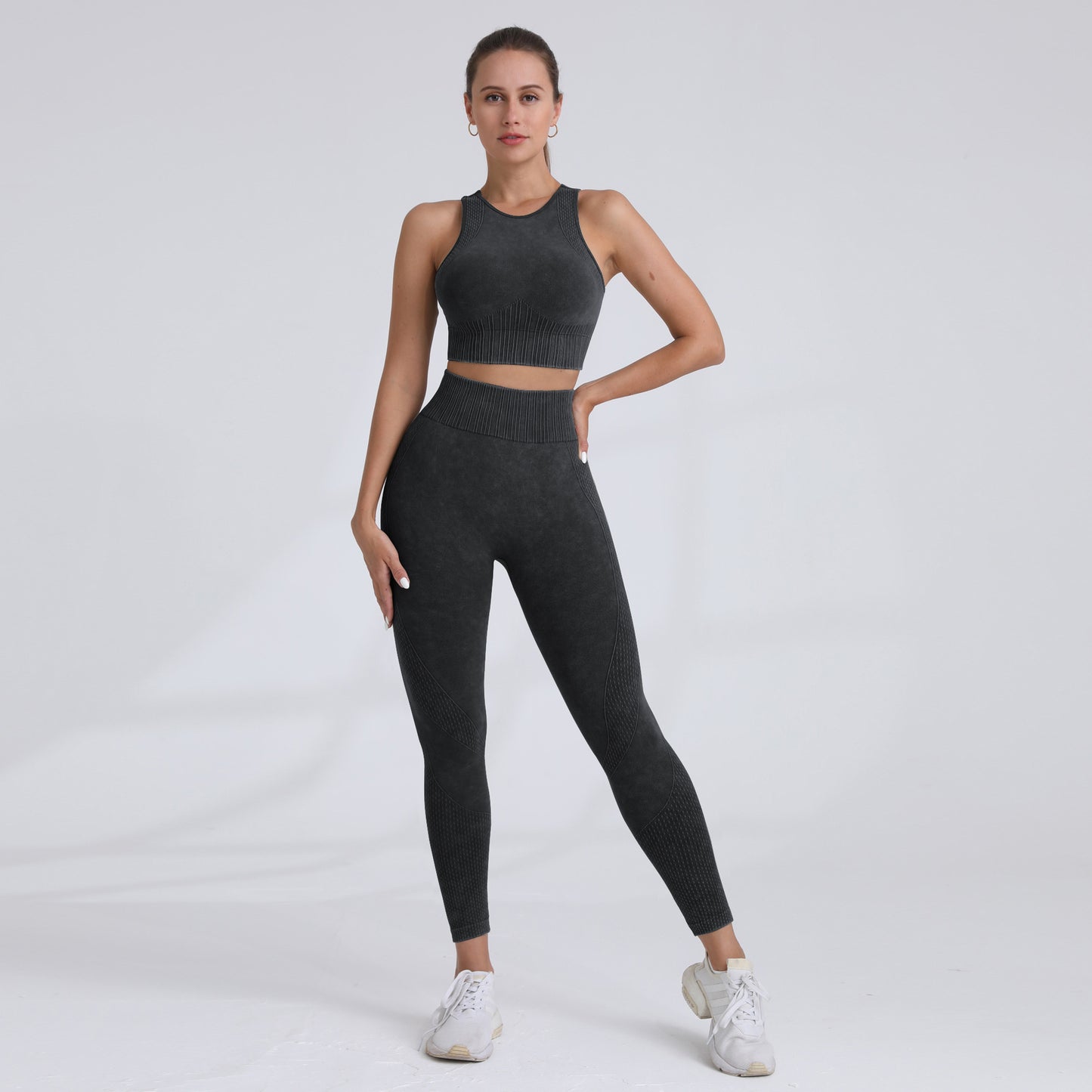 Summer Seamless Matte Sports Tank Top and High Waisted Butt Lifting Leggings Women's 2 Piece Yoga Set for Comfort and Style