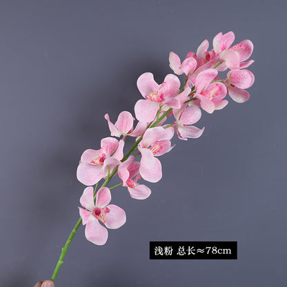 Realistic Phalaenopsis Orchid Silk Flower - Single Stem Artificial Decor for Indoor Styling, Photography Props & Home Accents