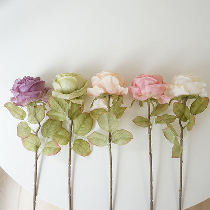 French Romantic Pristine Edge Faux Rose - Stunning Floral Decor for Weddings, Bedrooms, and Picnics - Perfect Photo Prop for Dreamy Vibes and Girlish Charm