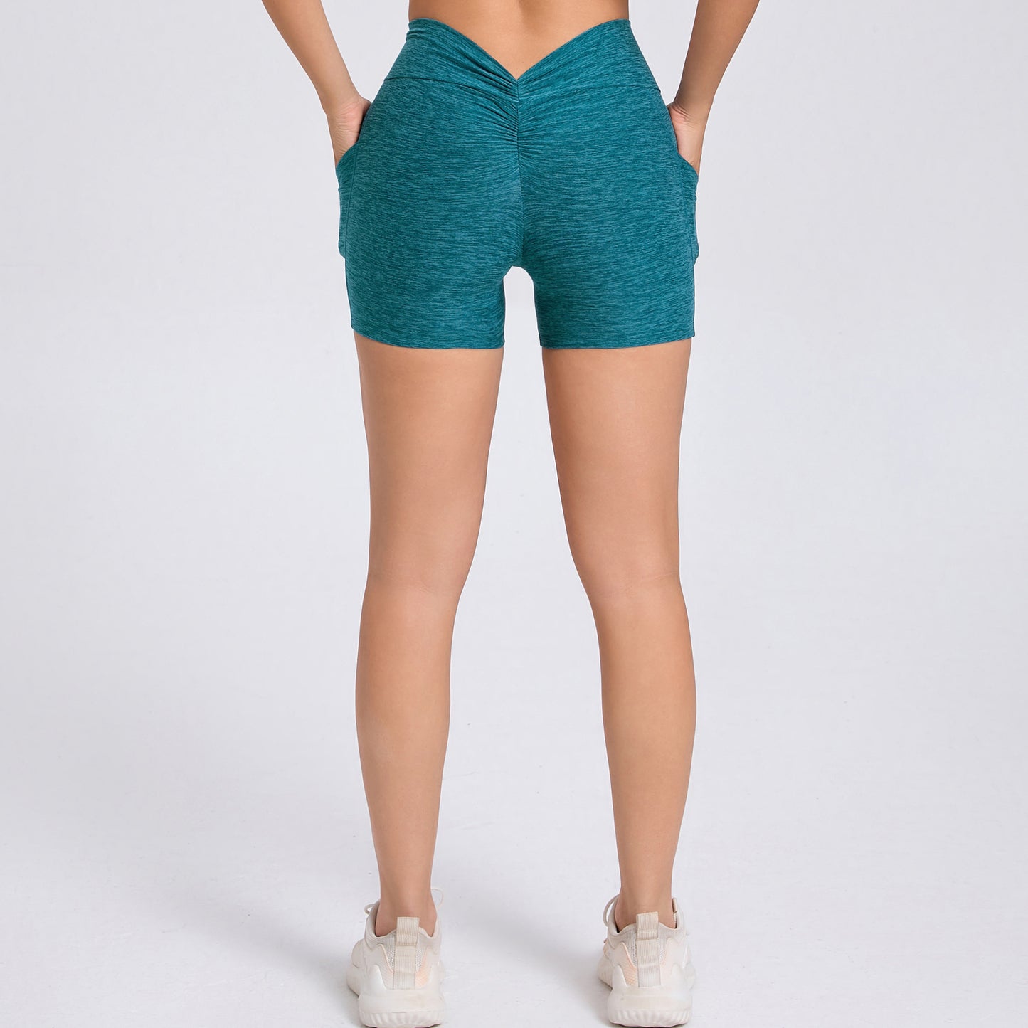 High Waisted Quick Dry Yoga Shorts with Side Pockets for Comfort Butt Lifting Design for a Flattering Fit for Gym and Outdoor Workouts