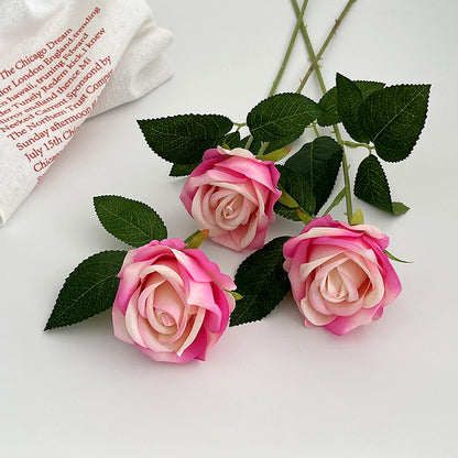 Elegant Single Velvet Faux Rose - Perfect for Valentine's Day, Wedding Decorations, and Hotel Accents - Luxurious and Realistic Floral Arrangement