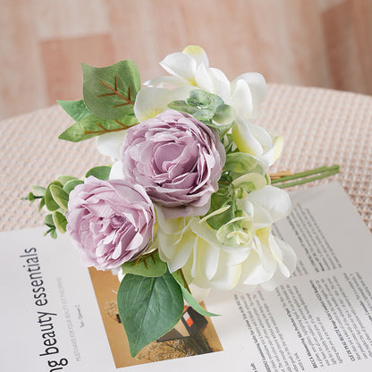 Elegant Korean Style Wedding Bridal Bouquet with Faux Peonies - Perfect for Home Décor, Photography Props, and Special Occasions