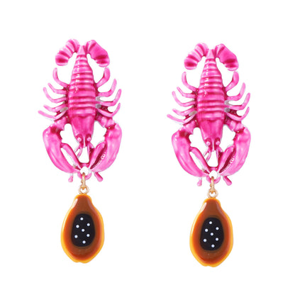 Chic Luxury Ocean-Inspired Alloy Lobster Pendant Earrings for Women – Perfect Versatile Vacation Accessory with a High-End Design