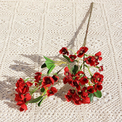 Realistic Faux Apple Blossom Branch - 2-Branch Artificial Flowers for Weddings, Home Decor, and Photography Enhancements