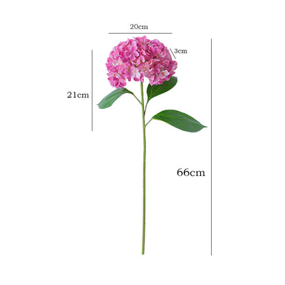 Single Stem Faux Silk Hydrangea - Elegant European Style Home Decor, Perfect for Photography Props and Floral Arrangements