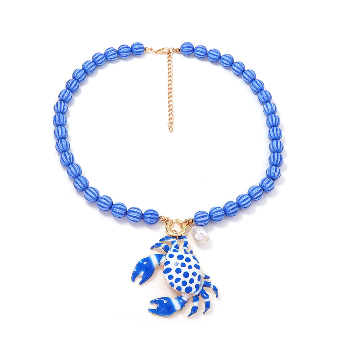 Beach Vacation-Inspired Ocean Life Pendant Necklace with Colorful Beaded Design - Perfect Summer Jewelry for Women