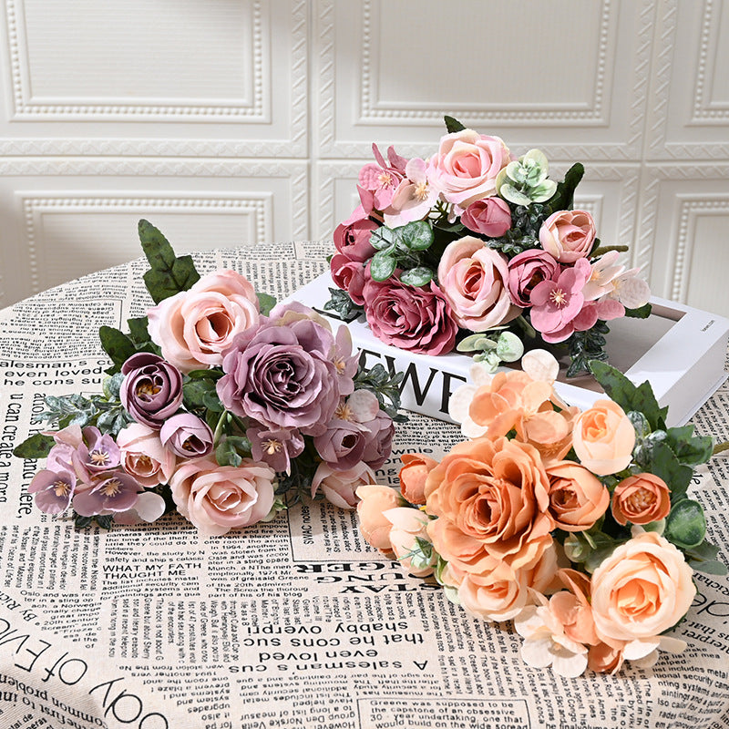 Stunning Peony Rose and Hydrangea Faux Flower Arrangement - Perfect for Weddings, Home Décor, and Table Centerpieces - Ideal for Photos and Celebrations