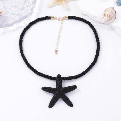 Stylish Minimalist Beach Ocean-Inspired Starfish Pendant Necklace - Versatile and Trendy Casual Jewelry for Women