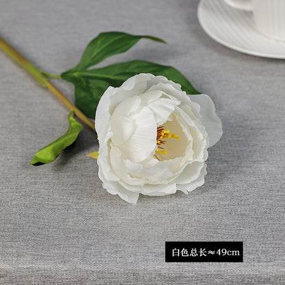 Realistic Single Stem Peony Silk Flower for Wedding Decor, Living Room Centerpiece, and Elegant Entrance Table Decoration