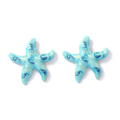 Stylish Ocean-Inspired Metal Geometric Starfish and Pentacle Earrings - Versatile Minimalist Accessories for Every Woman