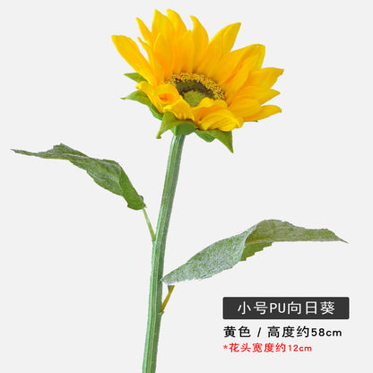 Realistic PU Sunflower Artificial Flower for Home Decor, Wedding Decorations, and Event Centerpieces - Vibrant Faux Sunflower for Hotels and Special Occasions