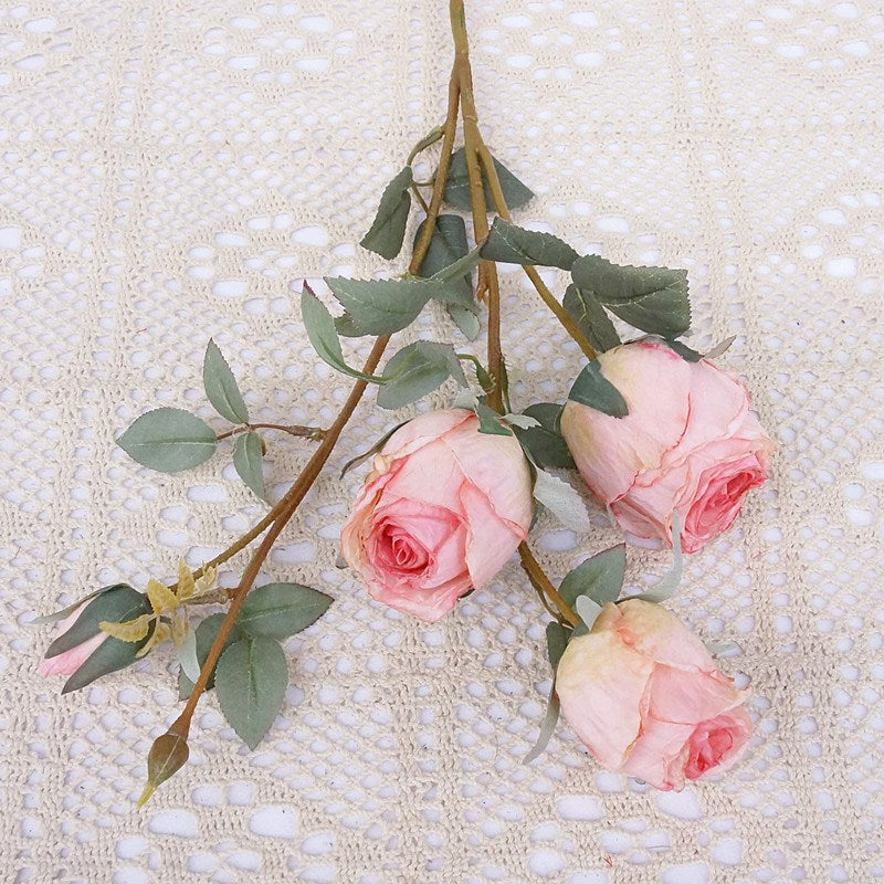 Realistic Synthetic Rose Flowers with Soft Edges – Elegant Faux Floral Arrangements for Weddings, Photography, and Home Décor