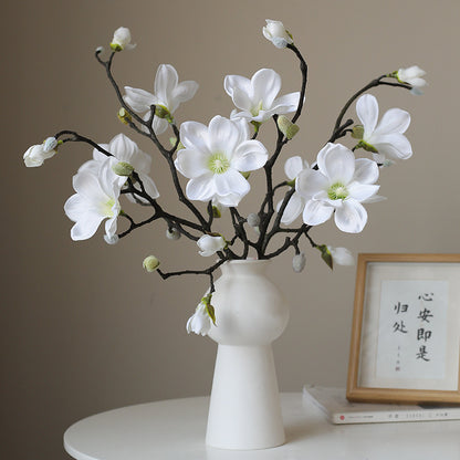 Elegant 4-Piece Magnolia Flower Arrangement for Weddings and Home Decor – Soft, Durable Silk Material for Stunning Floral Displays