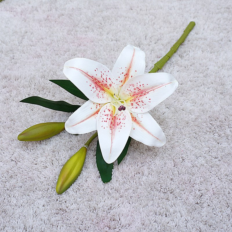 Realistic Miniature 3D Lily - Short Stem Artificial Flower for Home, Hotel Decor, Wedding Photography, and Event Styling