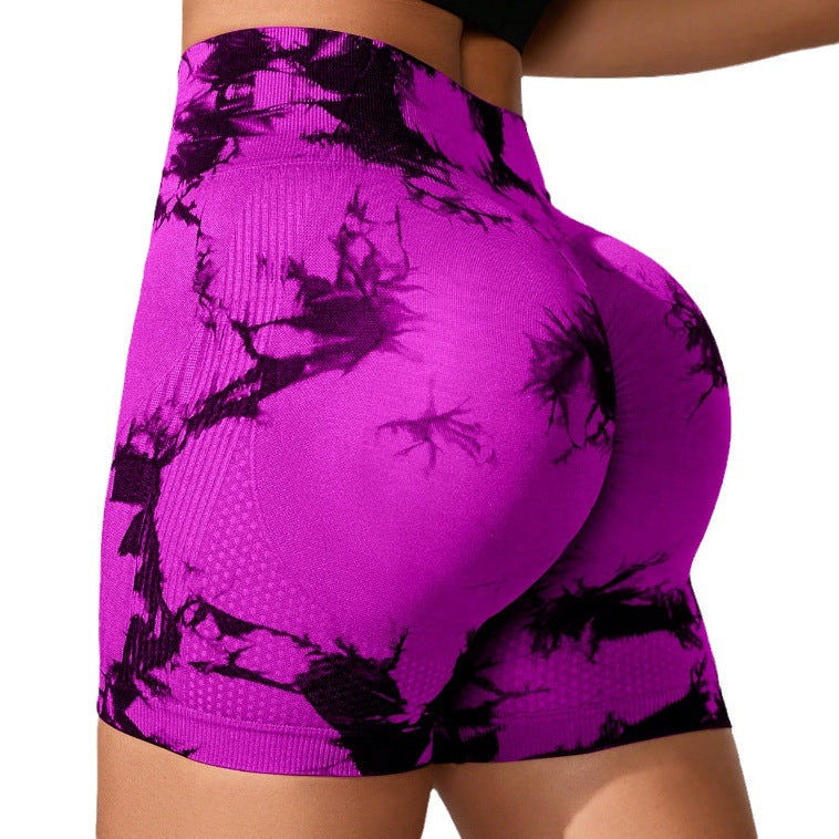 High Waisted Tie Dye Yoga Shorts for Women Ultra Stretch Fitness Bottoms for Enhanced Comfort and Lifted Curves