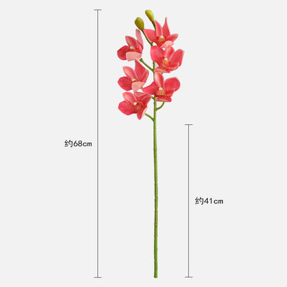 Elegant Artificial Orchid Flowers - Zen-Inspired 3D Printed Home Decor for Living Room and Wedding Arrangements - Lifelike 6-Head Orchid Arrangement