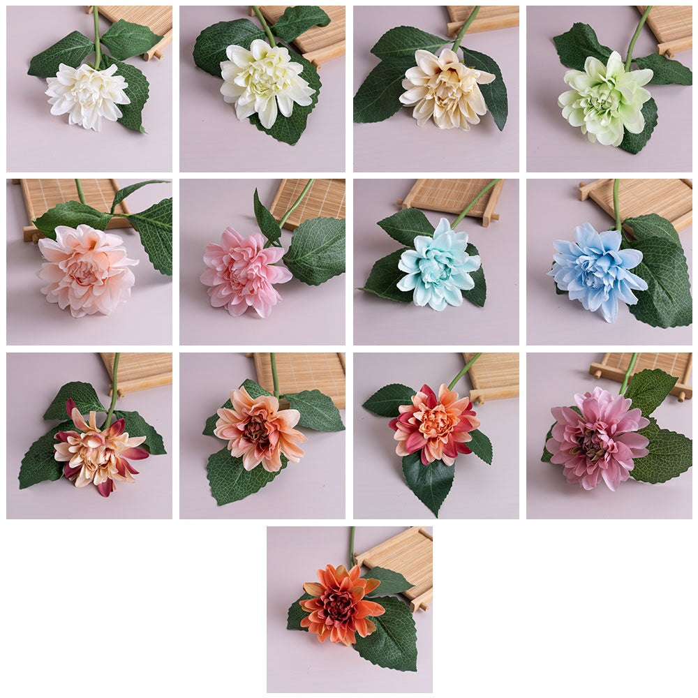 Elegant Faux Rose Single Stem Flower for Home Décor - Perfect Floral Handheld Bouquet for Your Walls - PJ1002