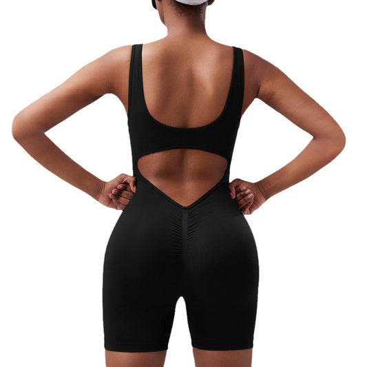 Enhance Your Workout with Our Sculpting Sleeveless Yoga Jumpsuit Back Design High Performance Fit for Fitness Enthusiasts