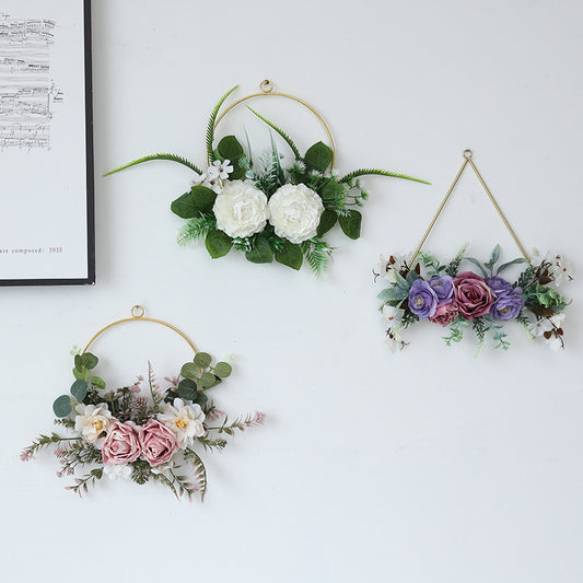 Creative Nordic Iron Flower Wreath for Weddings – Stunning Faux Floral Wall Decor | Stylish Hanging Home Design for Elegant Interiors