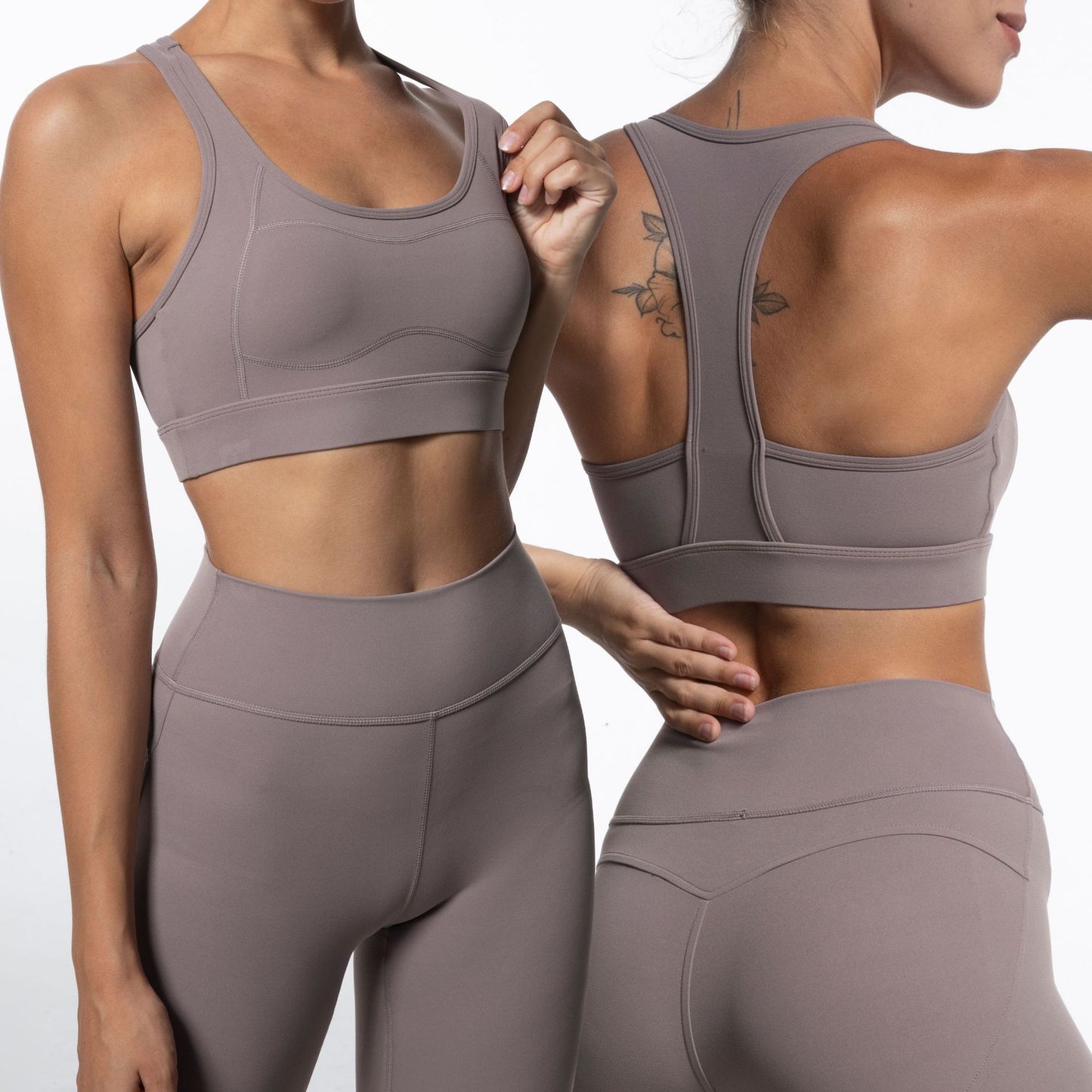 Women's Yoga Set with Y Back Sports Bra and High Waisted Butt Lifting Leggings for Fitness Gym and Yoga Enthusiasts