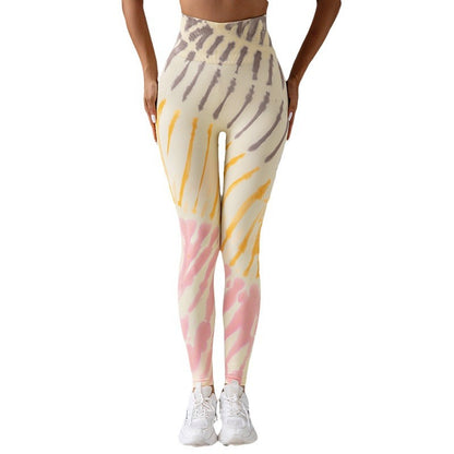 Tie Dye High Waisted Seamless Leggings for Enhanced Lift and Comfort Hand Painted Fitness and Yoga Pants for a Flattering Peachy Bottom