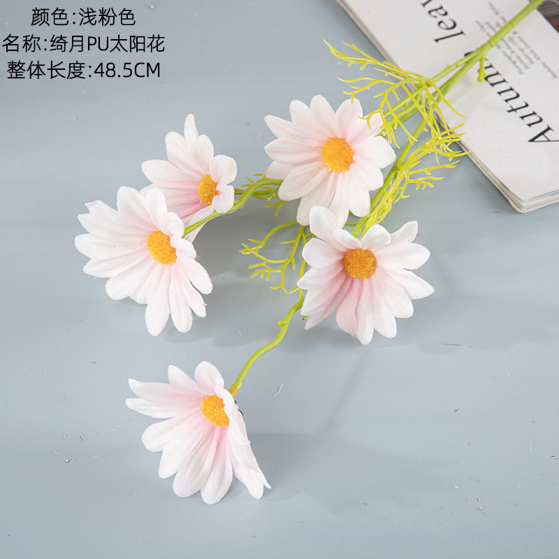 Vibrant PU Sunflower Home Decor - INS Style Realistic Artificial Flowers for Weddings & Celebrations - Ideal for Lasting Beauty in Your Living Space (Model MW01514)