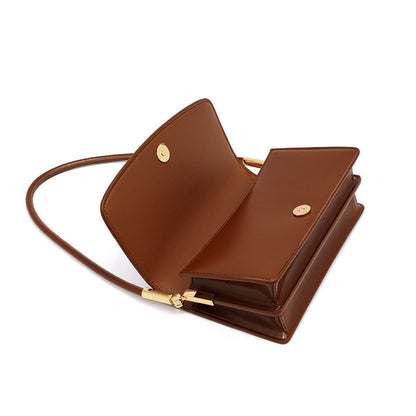 Chic Minimalist Underarm Bag Unique Accordion Design Shoulder Bag with Durable Metal Accents Versatile Leather Small Square Purse for Everyday Use