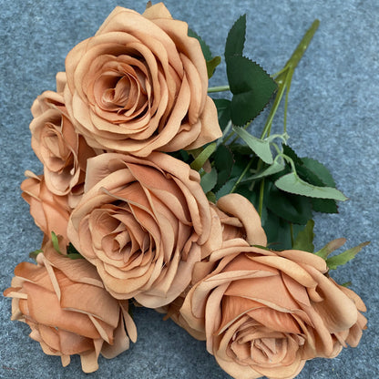 Stunning Realistic Multi-Head Artificial Rose Bouquet for Wedding Decorations, Photography Props, and Event Decor - Perfect for Bridal Arrangements