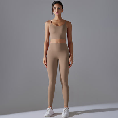 High Waisted Butt Lifting Yoga Set with Built In Support No Underwear Needed for Comfort During Workouts