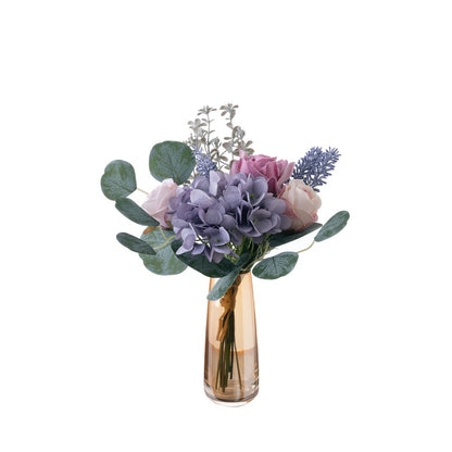 Elegant Kouryu Hydrangea Rose Handheld Bouquet - Stunning Faux Floral Arrangement for Home Décor and Wedding Celebrations - Perfect for Wall Decoration and Special Events - CF02032