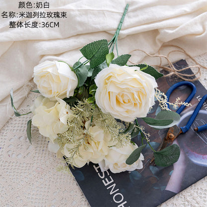 Elegant INS-Style Home Decor: Stylish Micaella Faux Rose Flowers for Weddings and Celebrations - YC1042