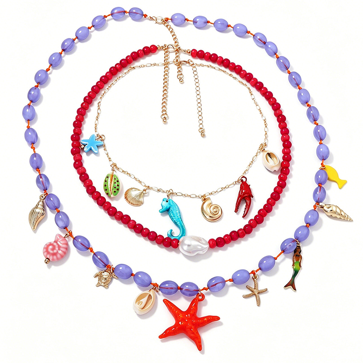 Summer Vacation Ocean-Inspired Layered Necklace for Women – Versatile, Stylish, and Perfect for Any Outfit