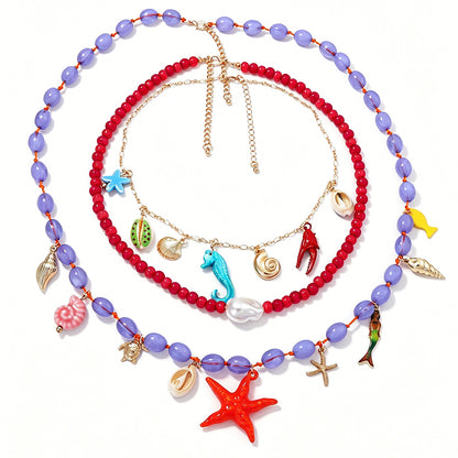 Summer Vacation Ocean-Inspired Layered Necklace for Women – Versatile, Stylish, and Perfect for Any Outfit