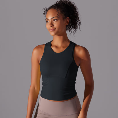 Seamless Sports Bra Yoga Top with Built in Cups Quick Dry Back Support for Running Training and Workout Sessions