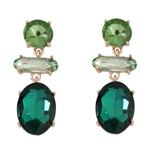 Elegant Vintage-Inspired Women's Alloy Earrings with Sparkling Rhinestones - Luxurious Minimalist Jewelry for Every Occasion