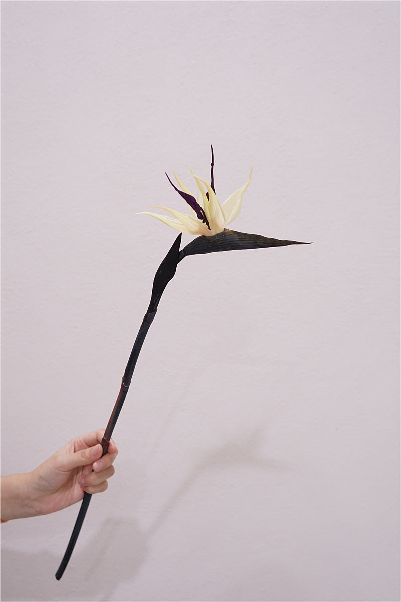 Soft Latex Bird of Paradise Single Stem Flower Decoration - High-Quality Realistic Decorative Home Accent for Elegant Floral Arrangements