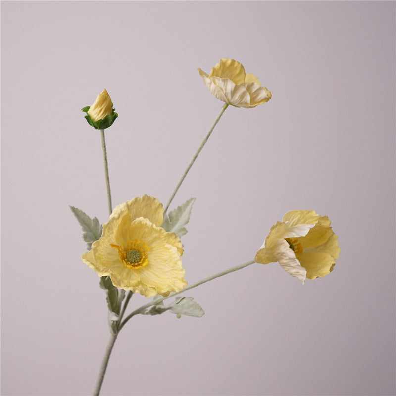 Icelandic Faux Floral Arrangement with Luxurious Soft Touch, Ideal for Home Decor & Photography Props - Beautiful Poppy Design for Lasting Moisture Retention