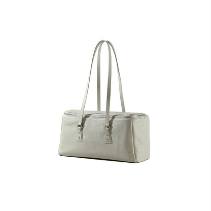 Genuine Leather Women's Handbag Spacious Cowhide Tote with Simple Design Versatile Shoulder Bag for Everyday Use