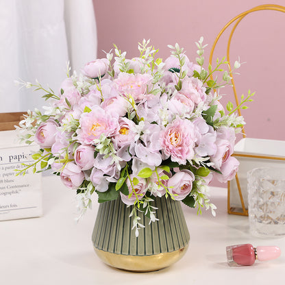 Realistic Artificial Flower Bouquet - Tina Hydrangeas and Lotus Flowers for Elegant Home Decoration in Living Room and Bedroom