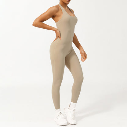 Summer Strapless Low Cut Waist Defining Yoga Jumpsuit with Built In Padding for Shaping and Lifting Seamless Design for Maximum Comfort