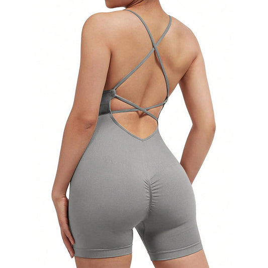 Peach Butt Yoga Jumpsuit Quick Dry Fitness Outfit for Stunning Back Support Ideal for Aerial Yoga High Performance Workouts