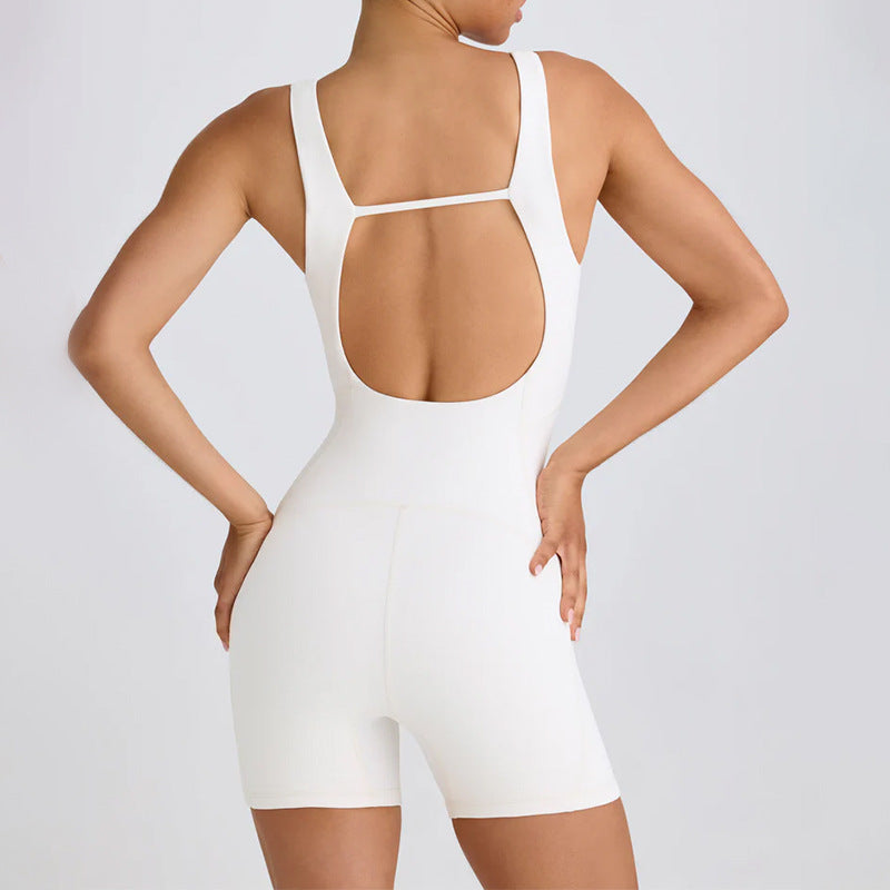 High Performance Backless Yoga Bodysuit for Women Moisture Wicking High Elasticity Slimming and Butt Lifting Design for Enhanced Fitness Training