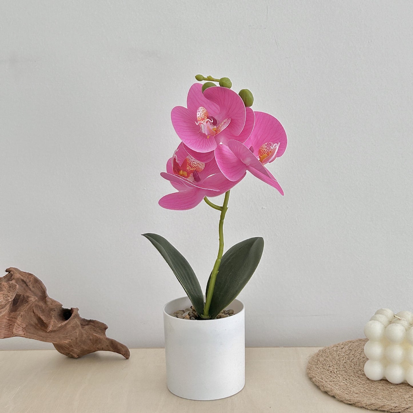 Realistic Orchid Potted Arrangement - Beautiful Artificial Plants for Home and Office Décor - Perfect for Table Centerpieces and Lasting Greenery