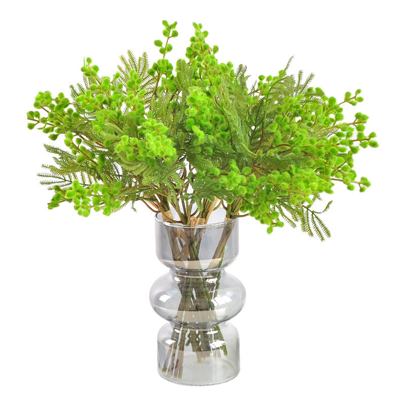 Realistic Artificial Green Plant Bouquet – Handcrafted Silk Acacia Décor for Country-Style Home Interiors, Perfect for Any Room & Year-Round Beauty