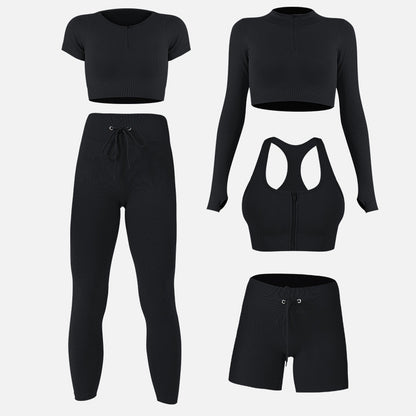 Women's Quick Dry Seamless Yoga Outfit Set Comfortable Sports Fitness Apparel with Adjustable Drawstring Yoga Tank Top and High Waisted Leggings for Performance